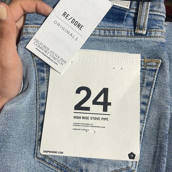 NWT RE/DONE High Rise Stove Pipe Jeans in cloudy blue - Picture 6 of 9